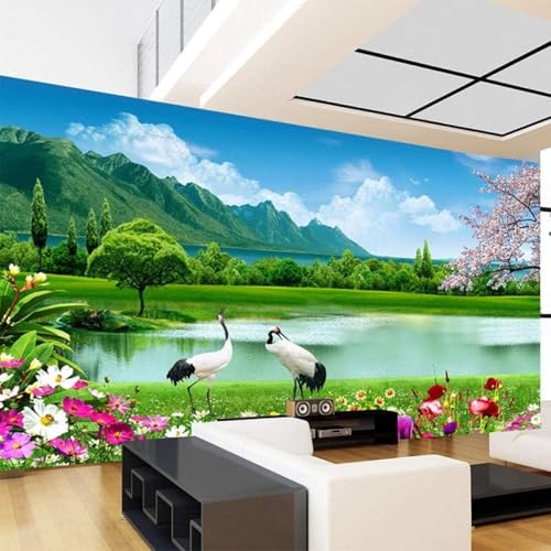 Seeufer Blauer Himmel Berge Blumen Natur 3D Tapeten Tapete Luxus Home Esszimmer Fototapete Effekt Wohnzimmer Schlafzimmer Kinderzimmer-400cm×280cm Seeufer Blauer Himmel Berge Blumen Natur 3D Tapeten Tapete Luxus Home Esszimmer Fototapete Effekt Wohnzimmer Schlafzimmer Kinderzimmer-400cm×280cm von XLMING