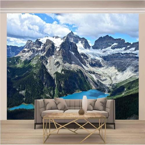 Stereoskopischer Blauer Himmel Weiße Wolken Verschneite Berge Seen 3D Tapeten Tapete Luxus Home Esszimmer Fototapete Effekt Wohnzimmer Schlafzimmer Kinderzimmer-400cm×280cm von XLMING