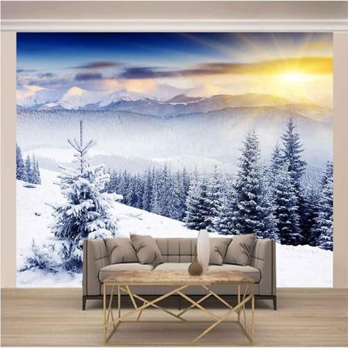 Stereoskopischer Sonnenaufgang Winter Wald Schnee 3D Tapeten Tapete Luxus Home Esszimmer Fototapete Effekt Wohnzimmer Schlafzimmer Kinderzimmer-350cm×256cm von XLMING