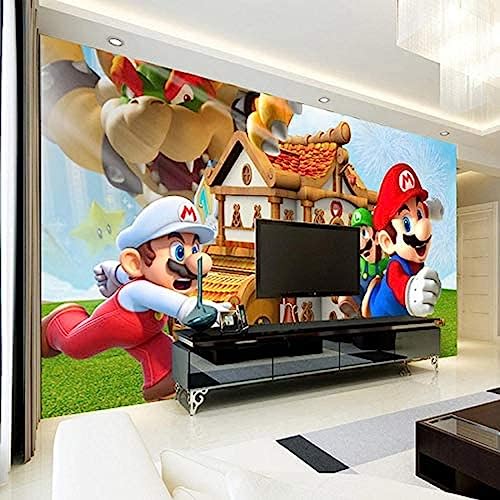 Super Mario Wandbild Personalisierte 3D Wandbild Spiel Tapete Kinderzimmer Jungen Schlafzimmer Kunst Raumdekor 3D Tapete Vlies Effekt Tv Die Fototapete Wandbild Wohnzimmer Schlafzimmer-200cm×140cm von XLMING