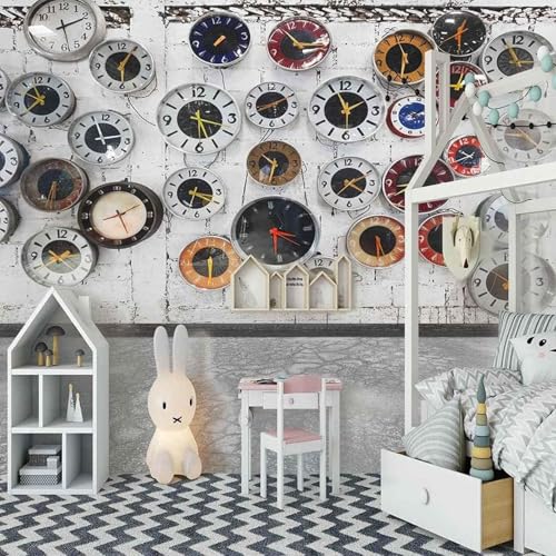 Vintage Dreidimensionale Uhr Kreative Kunst 3D Tapeten Tapete Luxus Home Esszimmer Fototapete Effekt Wohnzimmer Schlafzimmer Kinderzimmer-250cm×170cm von XLMING