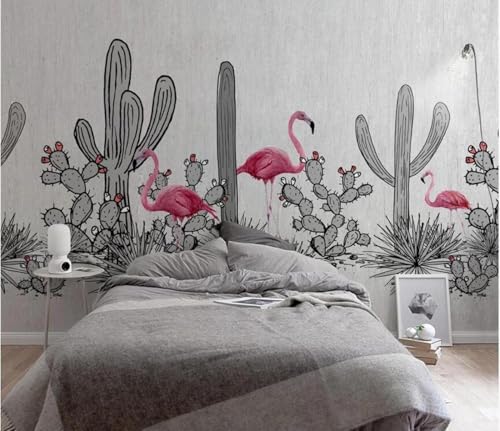 Vintage Hand Gezeichnet Flamingo Cartoon Kaktus 3D Tapeten Tapete Seidigkeit Home Esszimmer Möbel Sofa Schlafzimmer Wohnzimmer TV Hintergrund-250cm×170cm Vintage Hand Gezeichnet Flamingo Cartoon Kaktus 3D Tapeten Tapete Seidigkeit Home Esszimmer Möbel Sofa Schlafzimmer Wohnzimmer TV Hintergrund-250cm×170cm von XLMING