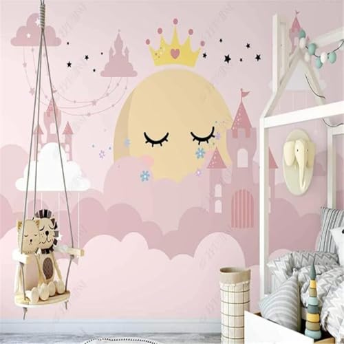 Wunderschöne Rosa Handbemalte Schlösser Sterne Wolken 3D Tapeten Tapete Luxus Home Esszimmer Fototapete Effekt Wohnzimmer Schlafzimmer Kinderzimmer-200cm×140cm Wunderschöne Rosa Handbemalte Schlösser Sterne Wolken 3D Tapeten Tapete Luxus Home Esszimmer Fototapete Effekt Wohnzimmer Schlafzimmer Kinderzimmer-200cm×140cm von XLMING