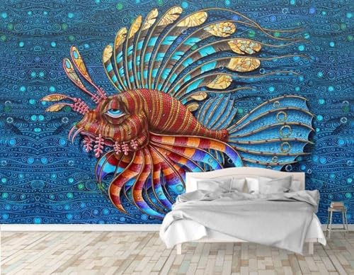 XLMING Abstrakte Aquarellkunst Linie Tropischer Pfauenfisch 3D Tapete Hochwertige Strukturierte Seide Wohnzimmer Sofa Schlafzimmer Esszimmer Home Dekoration-300cm×210cm XLMING Abstrakte Aquarellkunst Linie Tropischer Pfauenfisch 3D Tapete Hochwertige Strukturierte Seide Wohnzimmer Sofa Schlafzimmer Esszimmer Home Dekoration-300cm×210cm von XLMING