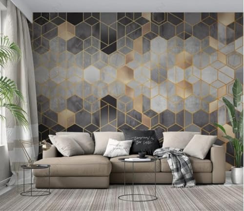 XLMING Abstrakte Goldene Linie Geometrisch 3D Tapeten Tapete Seidigkeit Home Esszimmer Möbel Sofa Schlafzimmer Wohnzimmer TV Hintergrund-350cm×256cm XLMING Abstrakte Goldene Linie Geometrisch 3D Tapeten Tapete Seidigkeit Home Esszimmer Möbel Sofa Schlafzimmer Wohnzimmer TV Hintergrund-350cm×256cm von XLMING