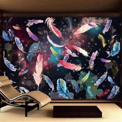 XLMING Abstrakte Handgemalte Schöne Aquarell Federn Schneeflocke 3D Tapete Hochwertige Strukturierte Seide Wohnzimmer Sofa Schlafzimmer Esszimmer Home Dekoration-350cm×256cm XLMING Abstrakte Handgemalte Schöne Aquarell Federn Schneeflocke 3D Tapete Hochwertige Strukturierte Seide Wohnzimmer Sofa Schlafzimmer Esszimmer Home Dekoration-350cm×256cm von XLMING