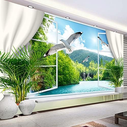 XLMING Blick Auf Die Seagull Falls Aus Dem Fenster 3D Tapeten Home Esszimmer Sofa Schlafzimmer Wohnzimmer TV Hintergrund-350cm×256cm von XLMING