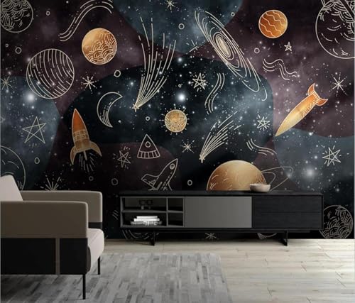 XLMING Cartoon Star Planet Aircraft Rocket Art Line 3D Tapete Premium Strukturierte Seide Speisesaal Arbeitszimmer Wohnzimmer Schlafzimmer Sofa TV Wand-250cm×170cm XLMING Cartoon Star Planet Aircraft Rocket Art Line 3D Tapete Premium Strukturierte Seide Speisesaal Arbeitszimmer Wohnzimmer Schlafzimmer Sofa TV Wand-250cm×170cm von XLMING
