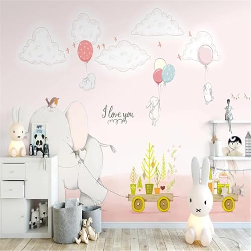 XLMING Cosy Cartoon Elefant Weiß Kaninchen Weiße Wolken Ballon 3D Tapete Hochwertige Strukturierte Seide Wohnzimmer Sofa Schlafzimmer Esszimmer Home Dekoration-350cm×256cm XLMING Cosy Cartoon Elefant Weiß Kaninchen Weiße Wolken Ballon 3D Tapete Hochwertige Strukturierte Seide Wohnzimmer Sofa Schlafzimmer Esszimmer Home Dekoration-350cm×256cm von XLMING