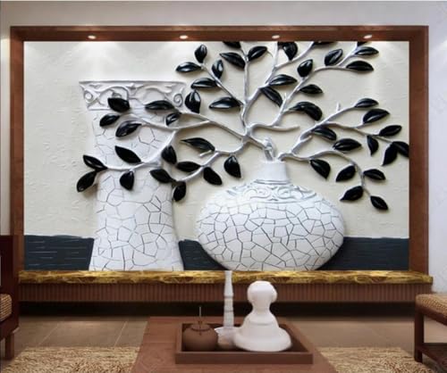 XLMING Dreidimensionale Kunst Relief Geprägte Blatt Vase 3D Tapete Hochwertige Strukturierte Seide Wohnzimmer Sofa Schlafzimmer Esszimmer Home Dekoration-350cm×256cm XLMING Dreidimensionale Kunst Relief Geprägte Blatt Vase 3D Tapete Hochwertige Strukturierte Seide Wohnzimmer Sofa Schlafzimmer Esszimmer Home Dekoration-350cm×256cm von XLMING