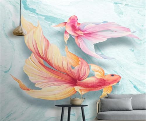 XLMING Dreidimensionaler Warmer Schöner Handgemalter Aquarellierter Fisch 3D Tapeten Tapete Seidigkeit Home Esszimmer Möbel Sofa Schlafzimmer Wohnzimmer TV Hintergrund-350cm×256cm XLMING Dreidimensionaler Warmer Schöner Handgemalter Aquarellierter Fisch 3D Tapeten Tapete Seidigkeit Home Esszimmer Möbel Sofa Schlafzimmer Wohnzimmer TV Hintergrund-350cm×256cm von XLMING