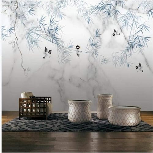 XLMING Frisch Ästhetisch Bambus Vögel Marmorimitation 3D Tapete Premium Strukturierte Seide Speisesaal Arbeitszimmer Wohnzimmer Schlafzimmer Sofa TV Wand-250cm×170cm XLMING Frisch Ästhetisch Bambus Vögel Marmorimitation 3D Tapete Premium Strukturierte Seide Speisesaal Arbeitszimmer Wohnzimmer Schlafzimmer Sofa TV Wand-250cm×170cm von XLMING