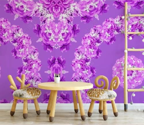 XLMING Frisch Schön Retro Lila Blume 3D Tapeten Tapete Seidigkeit Home Esszimmer Möbel Sofa Schlafzimmer Wohnzimmer TV Hintergrund-400cm×280cm von XLMING