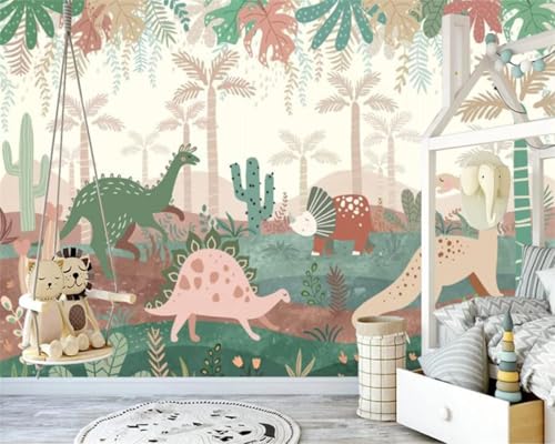 XLMING Frische Cartoon Wald Kaktus Tier Dinosaurier 3D Tapeten Tapete Seidigkeit Home Esszimmer Möbel Sofa Schlafzimmer Wohnzimmer TV Hintergrund-150cm×105cm von XLMING