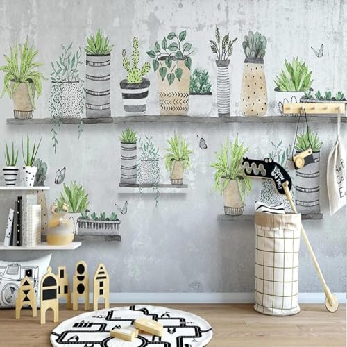 XLMING Frische Grüne Topfpflanzen Kaktus Schmetterling 3D Tapeten Tapete Seidigkeit Home Esszimmer Möbel Sofa Schlafzimmer Wohnzimmer TV Hintergrund-430cm×300cm XLMING Frische Grüne Topfpflanzen Kaktus Schmetterling 3D Tapeten Tapete Seidigkeit Home Esszimmer Möbel Sofa Schlafzimmer Wohnzimmer TV Hintergrund-430cm×300cm von XLMING