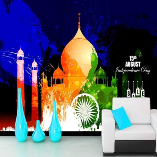 XLMING Frische Kunst Abstraktes Handgemaltes Buntes Schloss 3D Tapete Premium Strukturierte Seide Speisesaal Arbeitszimmer Wohnzimmer Schlafzimmer Sofa TV Wand-150cm×105cm von XLMING