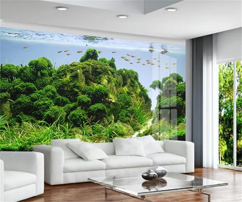 XLMING Frische Saubere Grüne Pflanze Fische 3D Tapeten Tapete Seidigkeit Home Esszimmer Möbel Sofa Schlafzimmer Wohnzimmer TV Hintergrund-430cm×300cm von XLMING