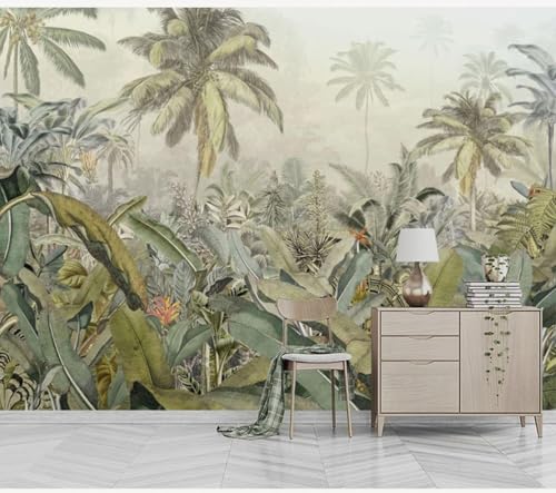 XLMING Frische Schöne Tropische Pflanzen Grüner Wald 3D Tapeten Tapete Seidigkeit Home Esszimmer Möbel Sofa Schlafzimmer Wohnzimmer TV Hintergrund-250cm×170cm von XLMING