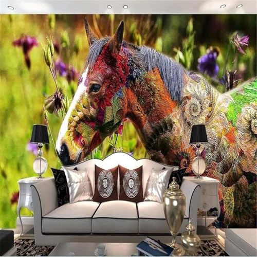 XLMING Frische Und Schöne Gartenblumen Bunte Pferde 3D Tapeten Tapete Seidigkeit Home Esszimmer Möbel Sofa Schlafzimmer Wohnzimmer TV Hintergrund-350cm×256cm XLMING Frische Und Schöne Gartenblumen Bunte Pferde 3D Tapeten Tapete Seidigkeit Home Esszimmer Möbel Sofa Schlafzimmer Wohnzimmer TV Hintergrund-350cm×256cm von XLMING