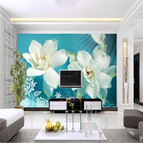 XLMING Frische Weiße Blume Frische Blaue 3D Tapete Hochwertige Strukturierte Seide Wohnzimmer Sofa Schlafzimmer Esszimmer Home Dekoration-350cm×256cm XLMING Frische Weiße Blume Frische Blaue 3D Tapete Hochwertige Strukturierte Seide Wohnzimmer Sofa Schlafzimmer Esszimmer Home Dekoration-350cm×256cm von XLMING