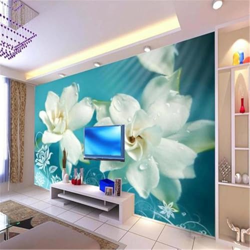 XLMING Frische Weiße Blume Frische Blaue 3D Tapeten Tapete Seidigkeit Home Esszimmer Möbel Sofa Schlafzimmer Wohnzimmer TV Hintergrund-400cm×280cm XLMING Frische Weiße Blume Frische Blaue 3D Tapeten Tapete Seidigkeit Home Esszimmer Möbel Sofa Schlafzimmer Wohnzimmer TV Hintergrund-400cm×280cm von XLMING