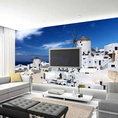 XLMING Frischer Schöner Blauer Himmel Das Meer Kunst Architektur 3D Tapeten Tapete Seidigkeit Home Esszimmer Möbel Sofa Schlafzimmer Wohnzimmer TV Hintergrund-200cm×140cm von XLMING