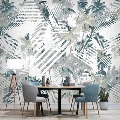 XLMING Frischpflanze Kokosnuss Geometrische Linie 3D Tapeten Tapete Seidigkeit Home Esszimmer Möbel Sofa Schlafzimmer Wohnzimmer TV Hintergrund-400cm×280cm von XLMING