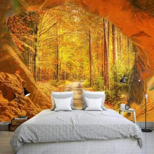 XLMING Gemütlich Höhle Steinmauer Goldener Herbst Wald Pfad 3D Tapete Premium Strukturierte Seide Speisesaal Arbeitszimmer Wohnzimmer Schlafzimmer Sofa TV Wand-400cm×280cm XLMING Gemütlich Höhle Steinmauer Goldener Herbst Wald Pfad 3D Tapete Premium Strukturierte Seide Speisesaal Arbeitszimmer Wohnzimmer Schlafzimmer Sofa TV Wand-400cm×280cm von XLMING
