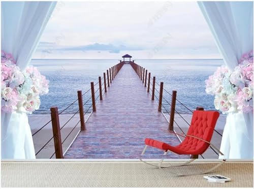 XLMING Gemütliche Schöne Meer Holzbrücke Vorhänge 3D Tapeten Tapete Seidigkeit Home Esszimmer Möbel Sofa Schlafzimmer Wohnzimmer TV Hintergrund-300cm×210cm XLMING Gemütliche Schöne Meer Holzbrücke Vorhänge 3D Tapeten Tapete Seidigkeit Home Esszimmer Möbel Sofa Schlafzimmer Wohnzimmer TV Hintergrund-300cm×210cm von XLMING