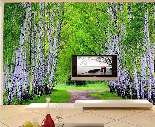 XLMING Grüner Wald Natur Szenerie 3D Tapeten Home Esszimmer Sofa Schlafzimmer Wohnzimmer TV Hintergrund-200cm×140cm von XLMING