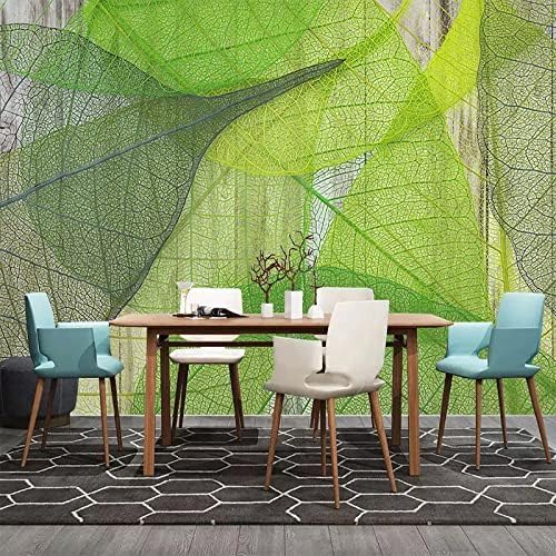 XLMING Grünes Blatt Texturierte Kunst Wand Küche Esszimmer Arbeitszimmer Wohnzimmer TV Hintergrund Wand 3D Tapete-300cm×210cm von XLMING