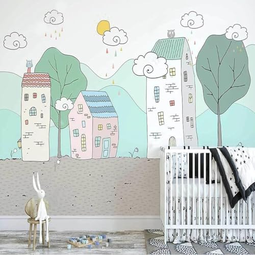 XLMING Hand Gemalte Schöne Cartoon Haus Wolken Baum 3D Tapeten Tapete Seidigkeit Home Esszimmer Möbel Sofa Schlafzimmer Wohnzimmer TV Hintergrund-400cm×280cm XLMING Hand Gemalte Schöne Cartoon Haus Wolken Baum 3D Tapeten Tapete Seidigkeit Home Esszimmer Möbel Sofa Schlafzimmer Wohnzimmer TV Hintergrund-400cm×280cm von XLMING