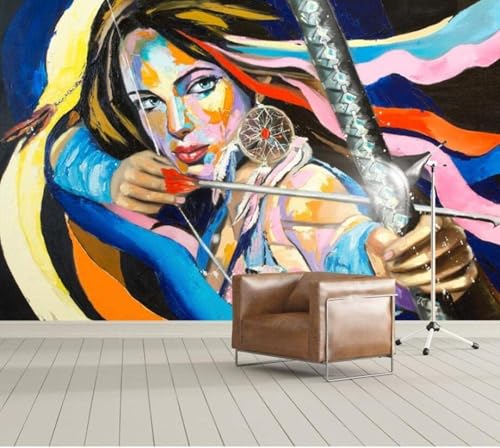 XLMING Handgemalte Aquarellmalerei Abstrakte Schönheit Schleife Und Bogen 3D Tapete Hochwertige Strukturierte Seide Wohnzimmer Sofa Schlafzimmer Esszimmer Home Dekoration-250cm×170cm von XLMING