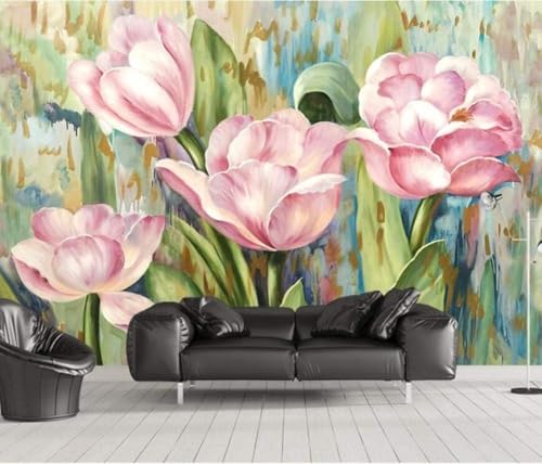 XLMING Handgemalte Kunst Warme Rosa Tulpen 3D Tapete Premium Strukturierte Seide Speisesaal Arbeitszimmer Wohnzimmer Schlafzimmer Sofa TV Wand-350cm×256cm XLMING Handgemalte Kunst Warme Rosa Tulpen 3D Tapete Premium Strukturierte Seide Speisesaal Arbeitszimmer Wohnzimmer Schlafzimmer Sofa TV Wand-350cm×256cm von XLMING