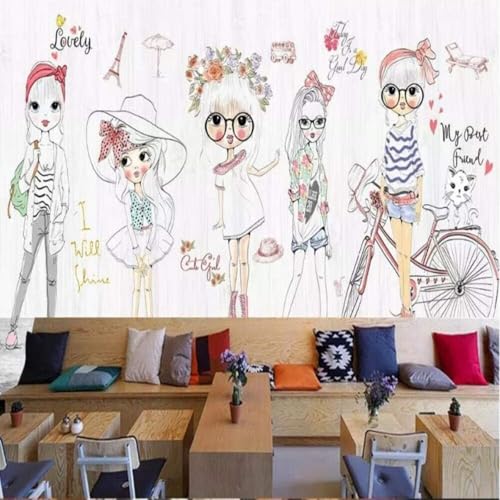 XLMING Handgemaltes Süßes Warmes Cartoon Mädchen Fahrrad 3D Tapete Hochwertige Strukturierte Seide Wohnzimmer Sofa Schlafzimmer Esszimmer Home Dekoration-350cm×256cm XLMING Handgemaltes Süßes Warmes Cartoon Mädchen Fahrrad 3D Tapete Hochwertige Strukturierte Seide Wohnzimmer Sofa Schlafzimmer Esszimmer Home Dekoration-350cm×256cm von XLMING