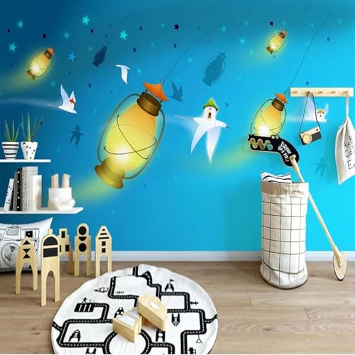 XLMING Handgezeichnetes Frisches Cartoon Tier Taubenstern 3D Tapeten Tapete Seidigkeit Home Esszimmer Möbel Sofa Schlafzimmer Wohnzimmer TV Hintergrund-150cm×105cm von XLMING