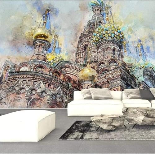 XLMING Handgezeichnetes Klassisches Anime Schloss Kunst 3D Tapete Hochwertige Strukturierte Seide Wohnzimmer Sofa Schlafzimmer Esszimmer Home Dekoration-200cm×140cm von XLMING