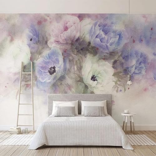 XLMING Handgezeichnetes Kreatives Doodle Romantische Bunte Blumen 3D Tapeten Tapete Seidigkeit Home Esszimmer Möbel Sofa Schlafzimmer Wohnzimmer TV Hintergrund-200cm×140cm von XLMING
