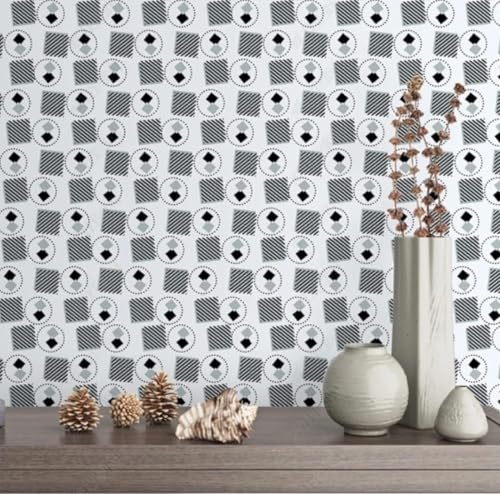 XLMING Kunst Geometrische Linie Schwarz Weiß Einfach 3D Tapeten Tapete Seidigkeit Home Esszimmer Möbel Sofa Schlafzimmer Wohnzimmer TV Hintergrund-250cm×170cm von XLMING