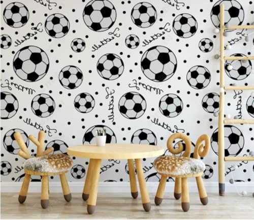 XLMING Minimalistische Retro Kunst Schwarz Weiß Fußball 3D Tapeten Tapete Seidigkeit Home Esszimmer Möbel Sofa Schlafzimmer Wohnzimmer TV Hintergrund-200cm×140cm XLMING Minimalistische Retro Kunst Schwarz Weiß Fußball 3D Tapeten Tapete Seidigkeit Home Esszimmer Möbel Sofa Schlafzimmer Wohnzimmer TV Hintergrund-200cm×140cm von XLMING