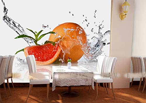 XLMING Obst Orange Küche 3D Tapeten Home Esszimmer Sofa Schlafzimmer Wohnzimmer TV Hintergrund-350cm×256cm von XLMING