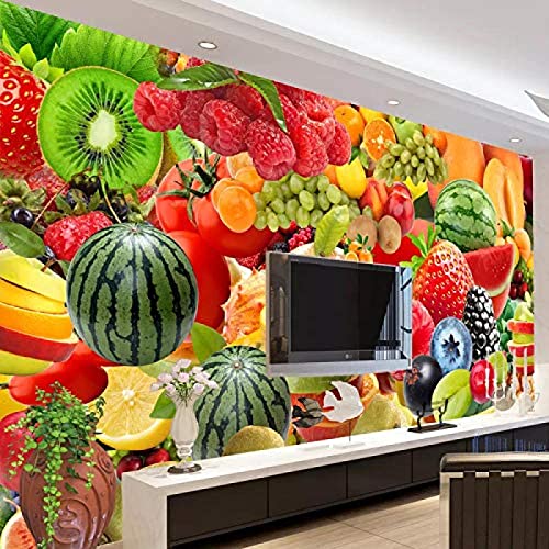 XLMING Obstladen Restaurant Küche Frisches Obst und Gemüse Tapete Großes Foto Kinderzimmer 3D Wandbild Res fototapete 3d effekt tapete Wohnzimmer Schlafzimmer Hintergrundbild-150cm×105cm von XLMING