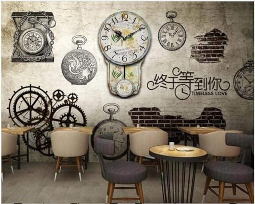 XLMING Retro Nostalgie Kunst Uhr Zahnräder Backsteinmauer 3D Tapete Premium Strukturierte Seide Speisesaal Arbeitszimmer Wohnzimmer Schlafzimmer Sofa TV Wand-200cm×140cm XLMING Retro Nostalgie Kunst Uhr Zahnräder Backsteinmauer 3D Tapete Premium Strukturierte Seide Speisesaal Arbeitszimmer Wohnzimmer Schlafzimmer Sofa TV Wand-200cm×140cm von XLMING