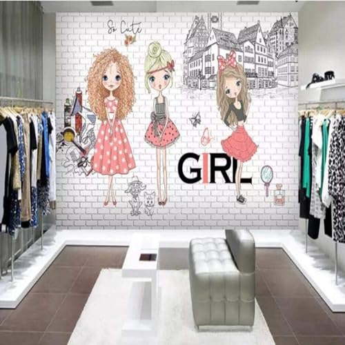 XLMING Schön Cartoon Mädchen Weiße Ziegel Stadt Architektur 3D Tapete Premium Strukturierte Seide Speisesaal Arbeitszimmer Wohnzimmer Schlafzimmer Sofa TV Wand-300cm×210cm XLMING Schön Cartoon Mädchen Weiße Ziegel Stadt Architektur 3D Tapete Premium Strukturierte Seide Speisesaal Arbeitszimmer Wohnzimmer Schlafzimmer Sofa TV Wand-300cm×210cm von XLMING
