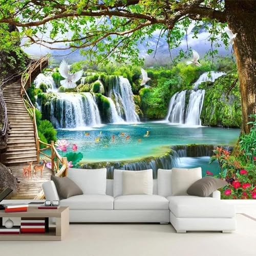 XLMING Schöner Grüner Wald Wasserfall Natur Landschaft 3D Tapeten Tapete Seidigkeit Home Esszimmer Möbel Sofa Schlafzimmer Wohnzimmer TV Hintergrund-200cm×140cm XLMING Schöner Grüner Wald Wasserfall Natur Landschaft 3D Tapeten Tapete Seidigkeit Home Esszimmer Möbel Sofa Schlafzimmer Wohnzimmer TV Hintergrund-200cm×140cm von XLMING