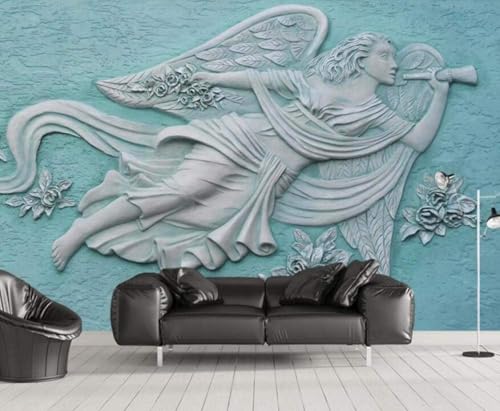 XLMING Stereorelief Kunst Engel Schöne Blumen 3D Tapete Hochwertige Strukturierte Seide Wohnzimmer Sofa Schlafzimmer Esszimmer Home Dekoration-300cm×210cm von XLMING