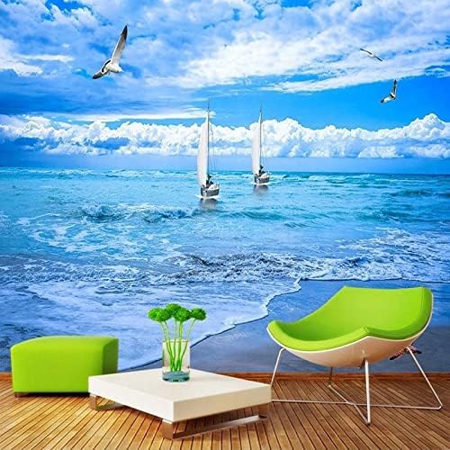 XLMING Strand Seelandschaft Natur Landschaft Malerei Sofa Schlafzimmer Wohnzimmer Tv Hintergrund Wanddekorationen 3D Tapete-430cm×300cm von XLMING