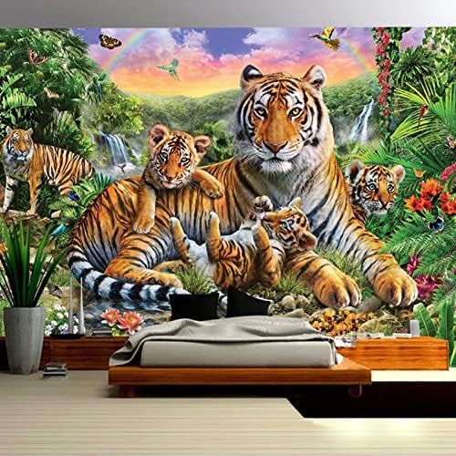 XLMING Tiger Tier Kunst 3D Tapeten Home Esszimmer Sofa Schlafzimmer Wohnzimmer TV Hintergrund-150cm×105cm von XLMING