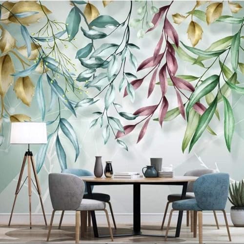 XLMING Tropische Pflanze Aquarell Blätter Geometrische Linie 3D Tapete Premium Strukturierte Seide Speisesaal Arbeitszimmer Wohnzimmer Schlafzimmer Sofa TV Wand-250cm×170cm XLMING Tropische Pflanze Aquarell Blätter Geometrische Linie 3D Tapete Premium Strukturierte Seide Speisesaal Arbeitszimmer Wohnzimmer Schlafzimmer Sofa TV Wand-250cm×170cm von XLMING