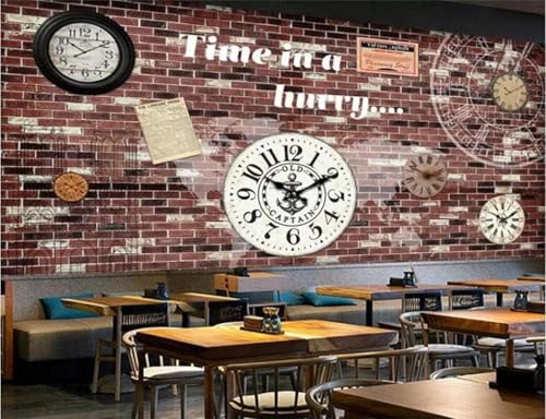 XLMING Vintage Graffiti Wanduhr Mit Bunten Ziegelsteinen 3D Tapete Hochwertige Strukturierte Seide Wohnzimmer Sofa Schlafzimmer Esszimmer Home Dekoration-250cm×170cm XLMING Vintage Graffiti Wanduhr Mit Bunten Ziegelsteinen 3D Tapete Hochwertige Strukturierte Seide Wohnzimmer Sofa Schlafzimmer Esszimmer Home Dekoration-250cm×170cm von XLMING